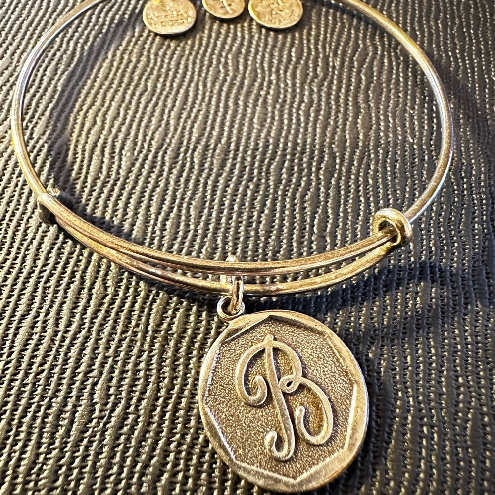 Alex and Ani Gold Monogram Bracelet